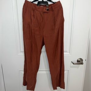 Burnt orange, cropped straight leg pants, MANGO